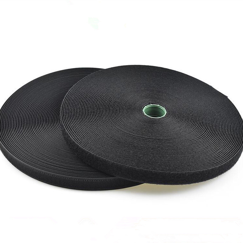 鸿合魔术贴  无胶车缝中档混纺魔术贴/粘扣带   黑白魔术贴