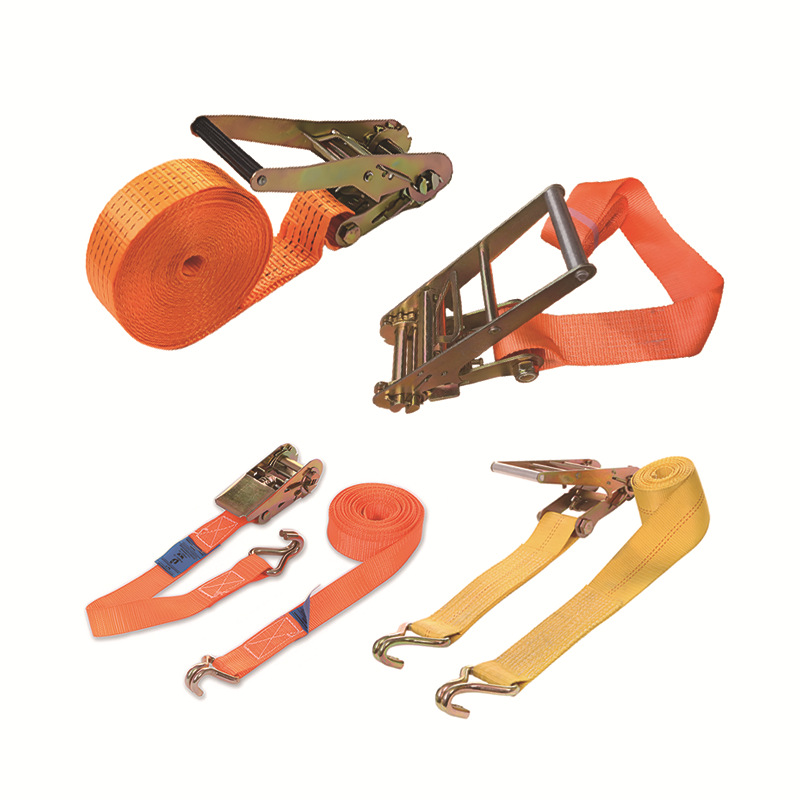 棘轮拉紧器捆绑带 货车专用货物捆绑带 双J钩 无钩 捆绑带 棘轮带